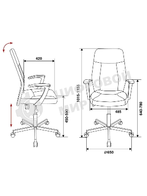 Кресло Бюрократ CH-605/BLACK черный, экокожа, 120 кг, механизм качания