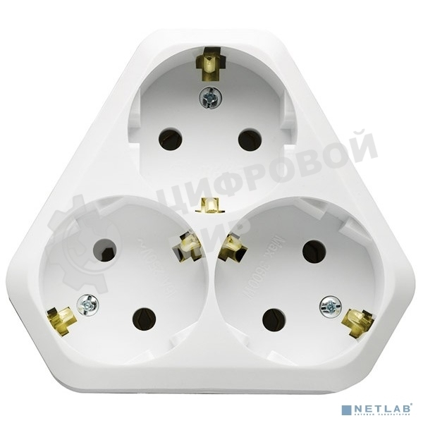 Разветвитель-треугольник Makel 3 гнезда с заземлением
