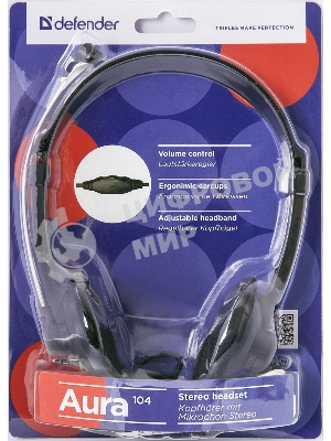 Гарнитура Defender Aura 104 чёрный, проводная