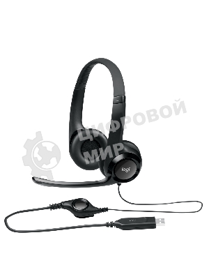 Гарнитура Logitech H390 чёрный, проводная, USB