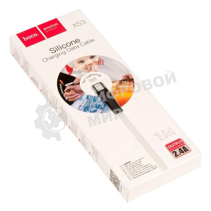 Кабель USB HOCO X53 Angel для Lightning, 2.4А, длина 1.0м, белый