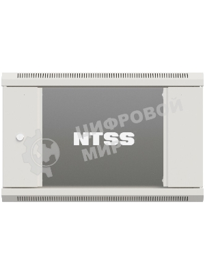 Шкаф коммутационный NTSS Премиум (NTSS-W6U6060GS-2) настенный 6U 600x600мм пер.дв.стекл 60кг серый IP20 сталь