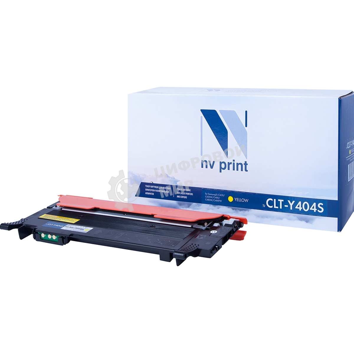 Картридж лазерный NVPrint совместимый Samsung CLT-Y404S Yellow для SL-C430/C430W/C480/C480W/C480FW (1000k)