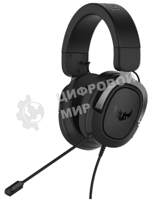 Гарнитура ASUS TUF Gaming H3 чёрный/серый, проводная, mini jack 3.5 мм, регулятор громкости, отключаемый микрофон