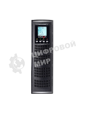 Источник бесперебойного питания CROWN On-Line CMUOA-300X-6K 6000VA/5400W, корпус металл, TOWER&RACK, 3U+3U, АКБ 16*12V/7AH, PF-0.9, AVR 110-300V, порт USB+RS-232, EPO, розетки - клемная колодка (Ph+N+GND), входной кабель 2,5 м, вентилятор охлаждения, автомат, слот для SNMP, порт для доп. батарейных кабинетов, работа в параллель, ПО