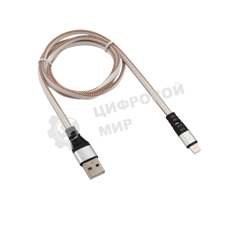 Кабель Rexant USB-Lightning 2.4 A, 1 м, белая нейлоновая оплетка