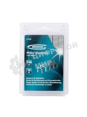 Скобы Gross 10 мм, для мебельного степлера, усиленные, тип 140, 1250 шт.