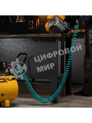 Полиуретановый спиральный шланг профессиональный Stels BASF, 15 м, с быстросъемными соединением