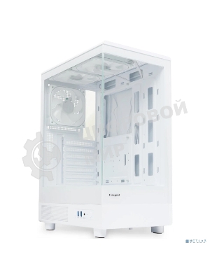 Компьютерный корпус HSPD F510, Panoramic Mid Tower, белый, TG, 0.5 SPCC, 3x120мм ARGB ATX, mATX, mITX 180/280/160мм 1x2.5
