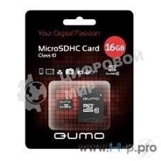 Флеш карта QUMO QM16GMICSDHC10U1 16Gb MicroSDHC Class 10 UHS-I, SD adapter