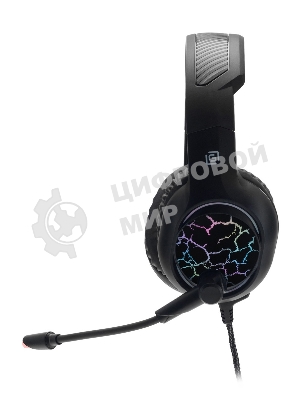 Гарнитура Oklick HS-L930G чёрный/синий, проводная, USB, подсветка