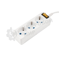 Удлинитель PROconnect 3 гнезда, 10 м, 3х0.75 мм², с/з, с кнопкой, белый