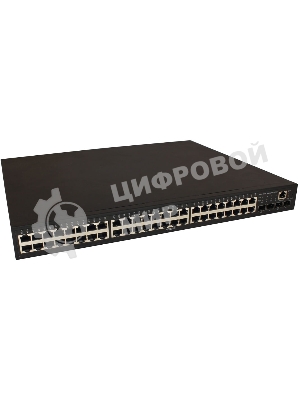 Коммутатор управляемый OSNOVO L2 PoE Gigabit Ethernet на 48 RJ45 PoE + 4*GE SFP, до 30W на порт, суммарно до 800W