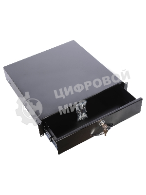 Полка (ящик) для документации 2U (ТСВ-Д-2U.450-9005) черный