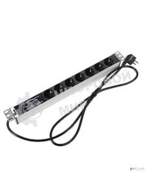 Блок розеток Rem-16 с фил. и инд., 7 Shuko, 16A, алюм., 19