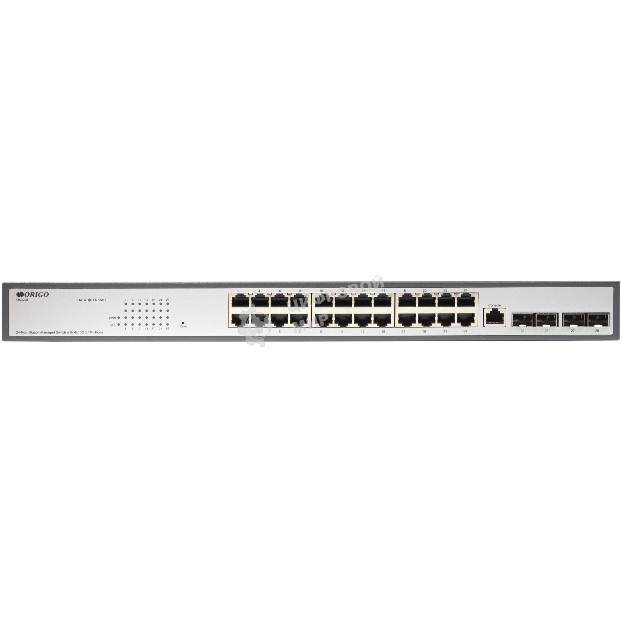 Коммутатор настраиваемый L2 ORIGO OS2328/A1A 24x1000Base-T, 4xCombo 1000Base-T/SFP, комплект для установки в 19