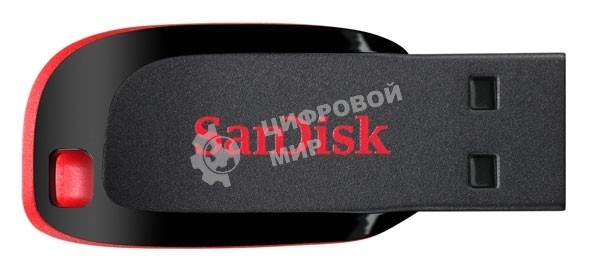 Флешка USB Sandisk CZ50 Cruzer Blade (SDCZ50-016G-B35), 16Gb, USB 2.0, R/W 15/4, черный/красный