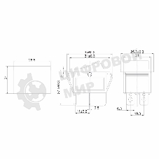 Выключатель клавишный Rexant 250V 16А (4с) ON-OFF зеленый с подсветкой