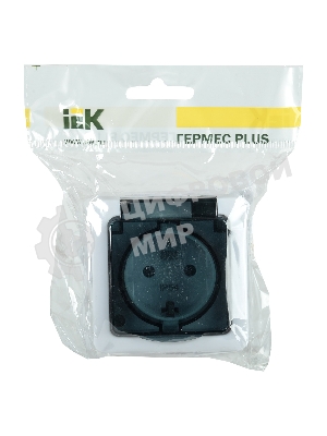 Розетка IEK ERMP12-K03-16-54-EC РСб20-3-ГПБд роз 1м с з/к о/у IP54 (цвет крышки:дымчатый) ГЕРМЕС PLUS