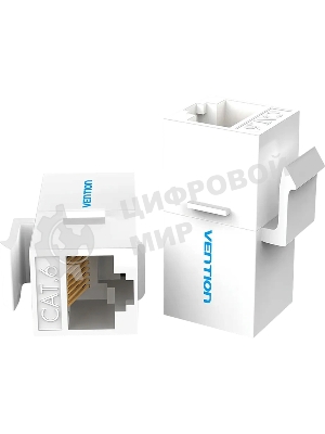 Адаптер-соединитель Vention RJ45 F/RJ45 F 8p8c cat.6, белый