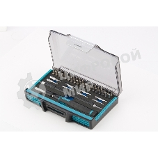 Отвертка Gross 11599 с набором бит и торцевых головок для точных работ гибкий привод. 48 штук crmo