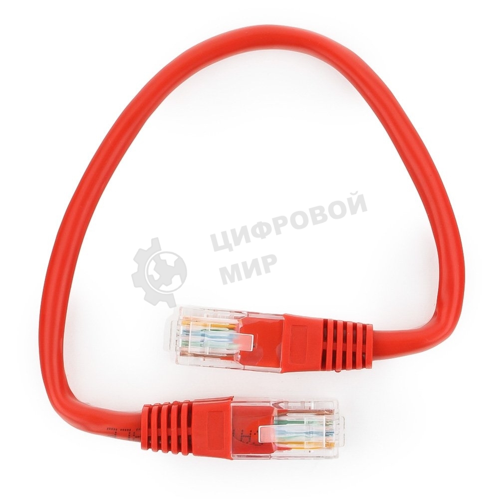 Патч-корд UTP Cablexpert cat.5e, 0.25м, литой, многожильный, красный
