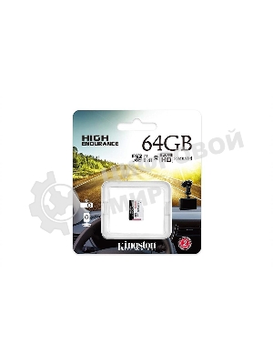 Флеш карта microSD 64Gb Kingston microSDНC Class 10 A1 UHS-I Endurance 95R/30W Card Only