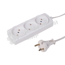 Удлинитель PROconnect STANDARD 3 гнезда, 1.5 м, 2х0.75 мм², б/з, белый