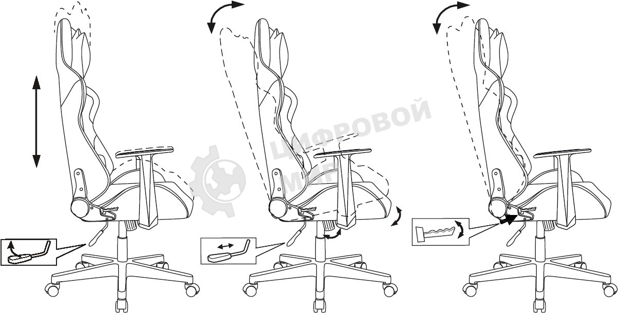 Кресло Zombie Game Penta черный/красный, экокожа, 120 кг, механизм качания