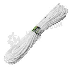 Шнур вязаный полипропиленовый Сибртех с сердечником, 7 мм, L20 м, 320 кгс, белый