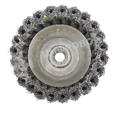 Щетка для УШМ Сибртех, 75 мм М14, чашка, крученая металлическая проволока 0,5 мм