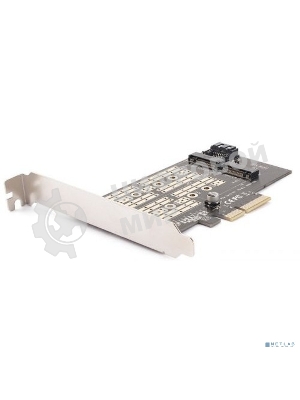 Адаптер AgeStar AS-MC02 PCI-E для M.2 SATA SSD+M.2 NVME SSD Card