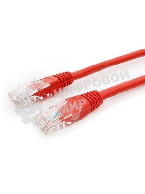 Патч-корд UTP Cablexpert cat.5e, 0.25м, литой, многожильный, красный