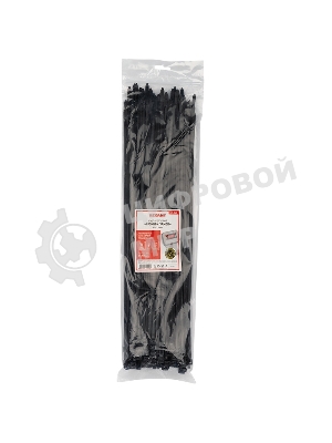 Хомут-стяжкa нейлоновая с тройным замком Rexant 500x7,6 мм, черная, упаковка 100 шт.