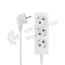 Удлинитель PROconnect STANDARD 3 гнезда, 1.5 м, 2х0.75 мм², б/з, белый