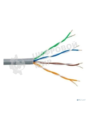 Кабель витая пара Bion BCL-U5451-101-100 U/UTP, кат.5e, 4x2x0,51мм AWG 24, CCA, в копмлекте 4 коннектора+ 4 колпачка; одножильный, PVC, для внутренней прокладки, 100м, серый