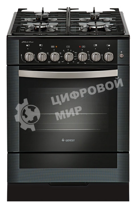 Плита комбинированная Gefest ПГЭ 6502-02 0044 черный, конфорок 4 газовых, духовка 52 л, 60 см x 85 см x 60 см