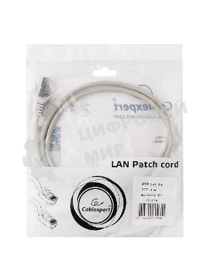 Патч-корд FTP Cablexpert cat.5e, 1м, литой, многожильный серый