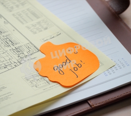 Блок самоклеящийся бумажный Stick`n 21178 70x70 мм, 50 листов, 70 г/м2, неон, оранжевый вырубной 