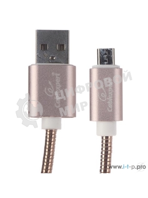 Кабель USB2.0 Cablexpert CC-G-mUSB02Cu-1M, AM/microB, серия Gold, длина 1м, золото, блистер