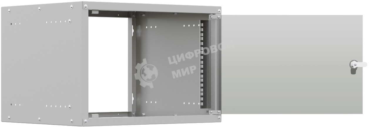 Шкаф коммутационный NTSS Lime (NTSS-WL6U5560GS) настенный 6U 550x600 мм пер. дв.стекл несъемн. бок. пан. 30 кг серый 110 град. IP20 сталь