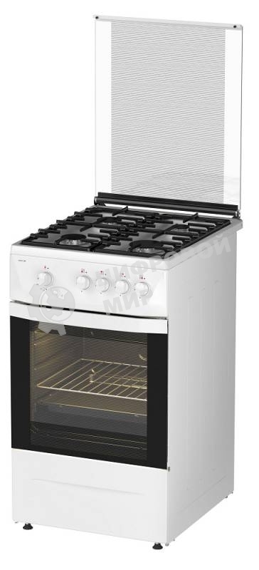 Плита газовая Darina 1D1 GM 241 008 W белый/черный, конфорок 4 шт, духовка 50 л, 50 см x 85 см x 60 см