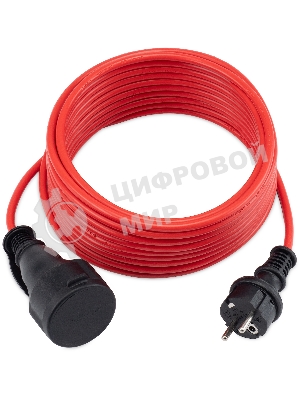 Удлинитель силовой Starwind ST-PS1.10/R 3x1.0кв.мм 1розет. 10м ПВС без катушки красный