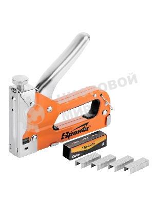 Степлер Sparta мебельный регулируемый со скобами 200 шт тип скобы №53 4-14 мм