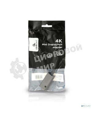 Переходник miniDisplayPort -> DisplayPort, Cablexpert A-mDPM-DPF4K-01, 4K, 20M/20F, длина 16см, черный, пакет