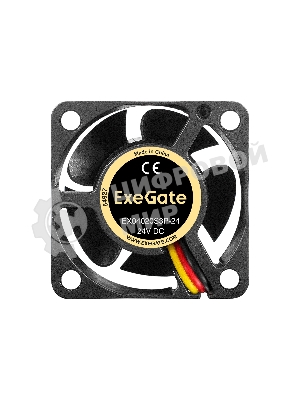 Вентилятор для корпуса ExeGate EX04020S3P-24 черный, 40 мм, 7000 об/мин, 39 дБ, 3 pin