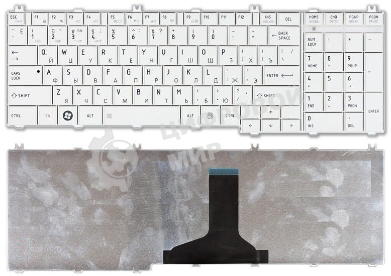 Клавиатура для ноутбука Toshiba Satellite C650 C660 L650 L670 L750 L750D белый