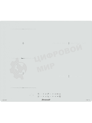 Индукционная варочная панель Brandt, 4 варочных зоны, 14 уровней мощности, индикация остаточного тепла, таймер, Ultraboost, белый