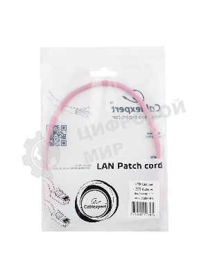 Патч-корд UTP Cablexpert cat.5e, 0.25м, литой, многожильный, розовый