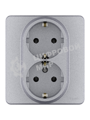 Розетка 2 x 2К+З немецкий стандарт 16А 250 В алюминий